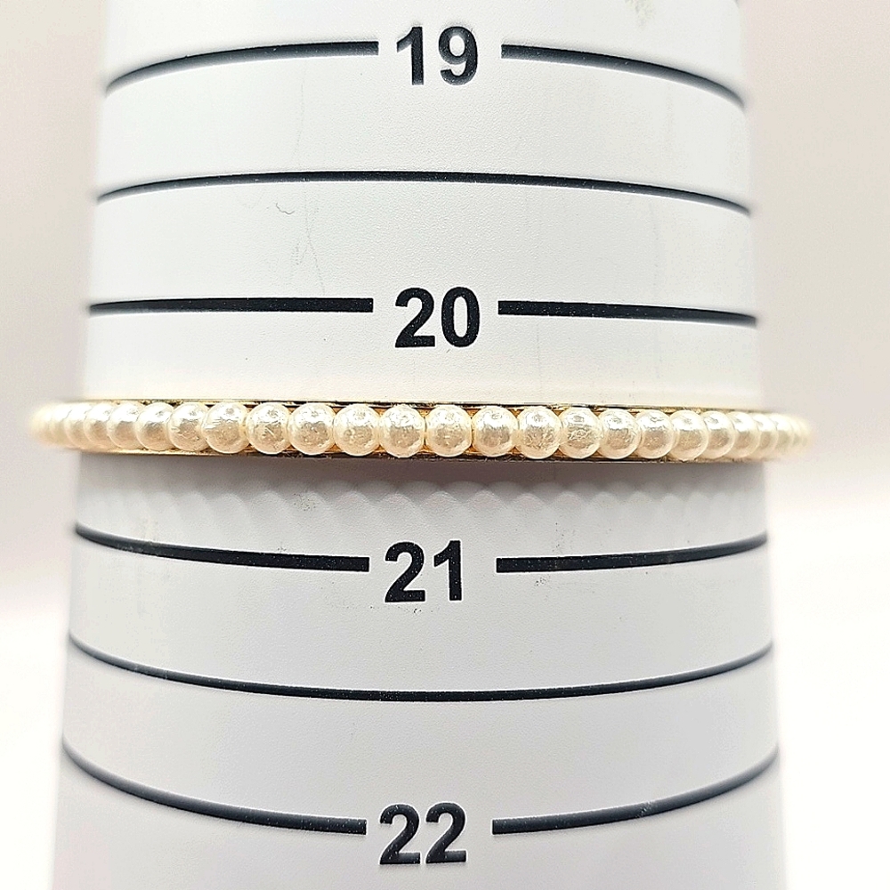 Goldtone Textured Stackable Bangle Set - Picture 5 of 6
